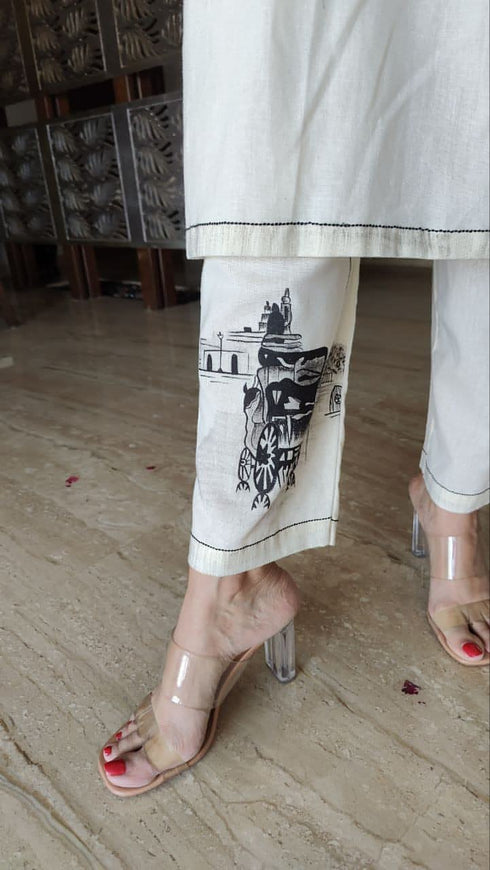 Handpainted Off White Coord Set